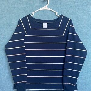 Navy Striped Long Sleeve Shirt